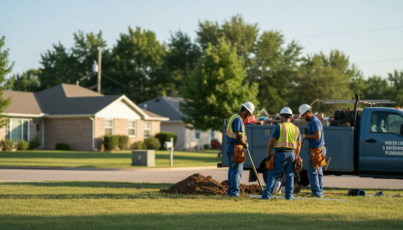 Residential water line and bathroom plumbing service in Goldsboro, TX